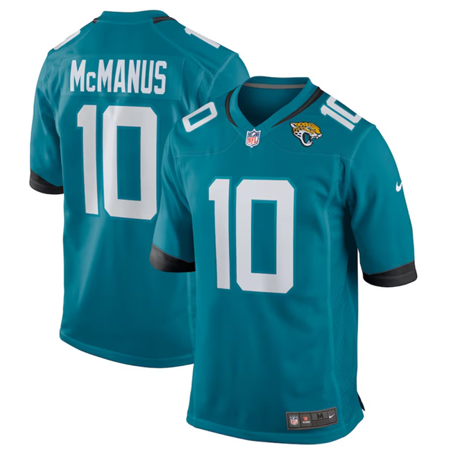 Men's Jacksonville Jaguars #10 Brandon McManus Teal Football Stitched Game Jersey